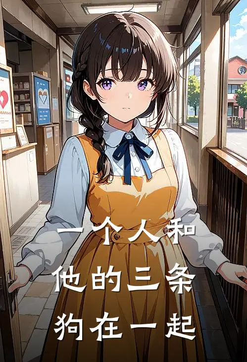 一个人和他的三条狗在一起